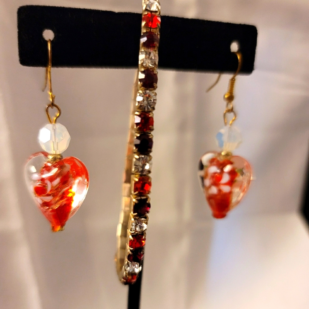 Earrings and bracelet